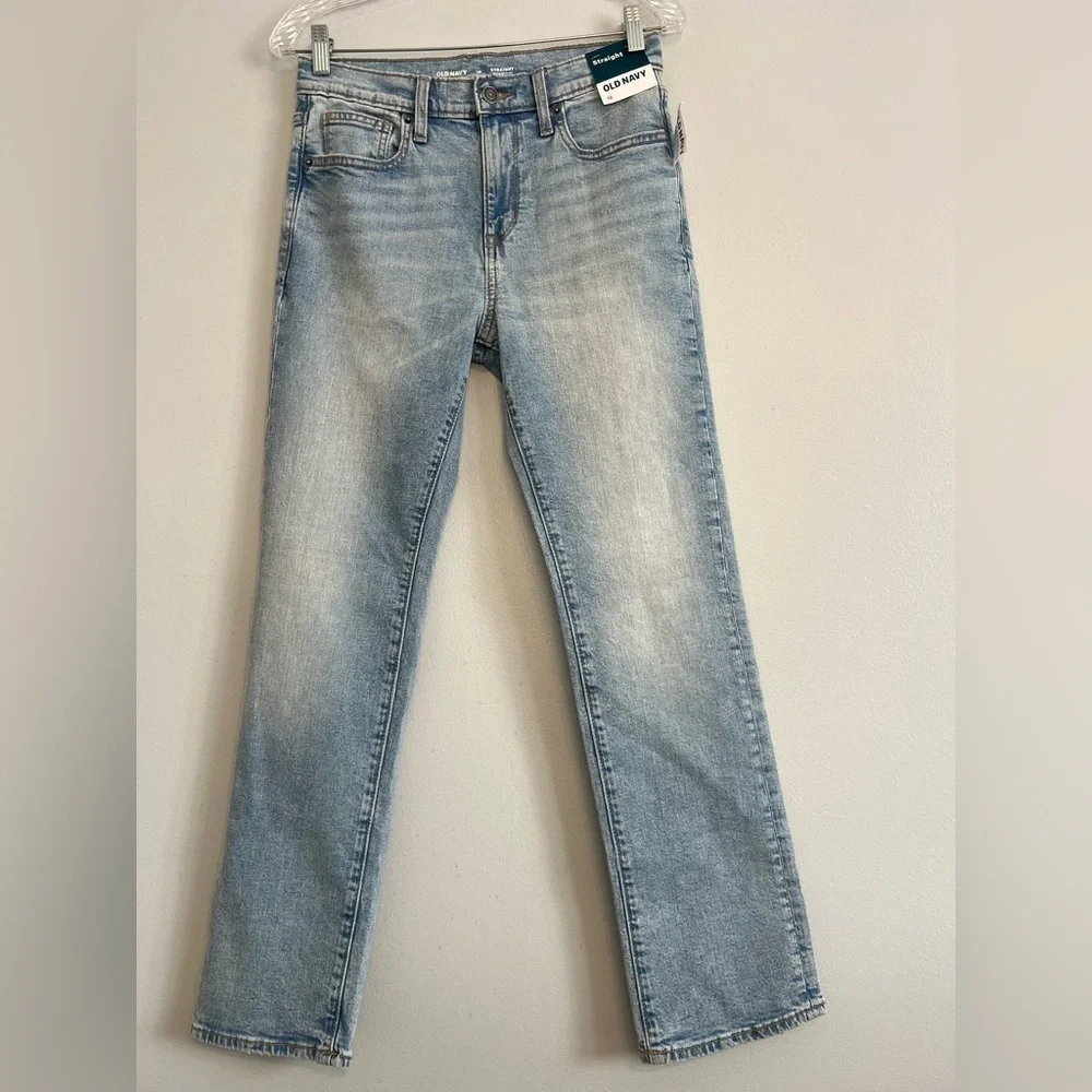 Old Navy Girls Sz 16 Blue Jeans Straight Ankle Built in Flex Adjustable Waist